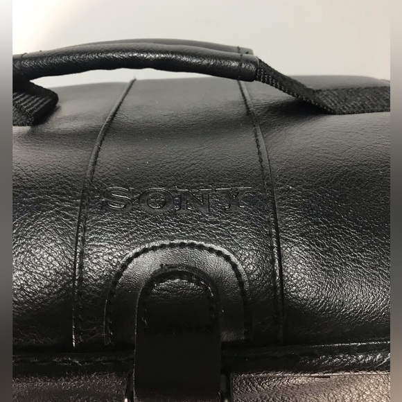 Sony Vintage Black Faux Leather Camera Video With Strap Bag - Picture 2 of 10